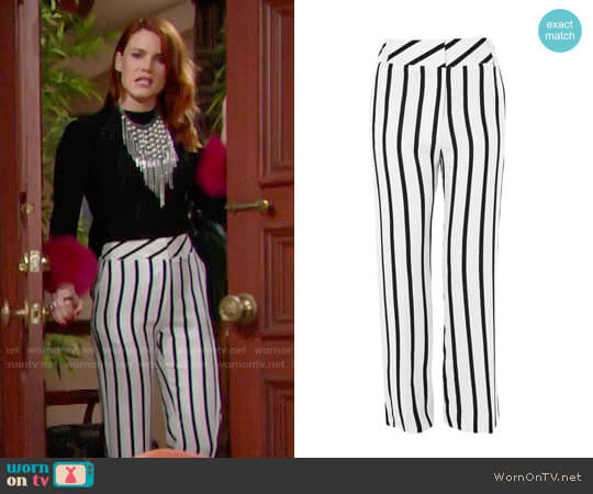 Topshop Humbug Stripe Slouch Trousers worn by Sally Spectra (Courtney Hope) on The Bold and the Beautiful