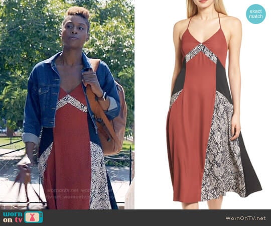 Trouve Colorblock Slipdress worn by Issa Dee (Issa Rae) on Insecure