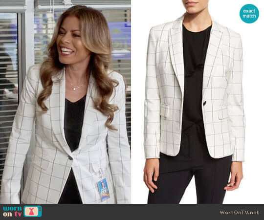 Veronica Beard Clubhouse Cutaway Jacket  worn by Kara Lynch (Lisa Vidal) on Being Mary Jane