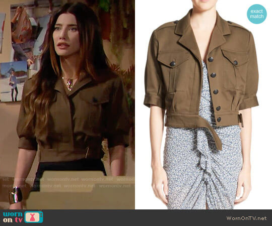 Veronica Beard Fleet Military Jacket worn by Steffy Forrester (Jacqueline MacInnes Wood) on The Bold and the Beautiful