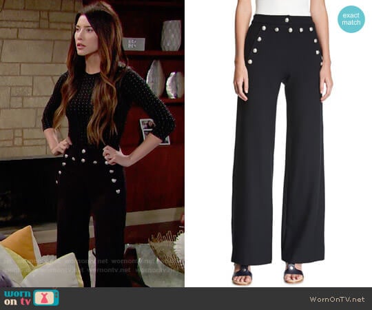 Veronica Beard Shore Sailor Wide Leg Pants worn by Steffy Forrester (Jacqueline MacInnes Wood) on The Bold and the Beautiful