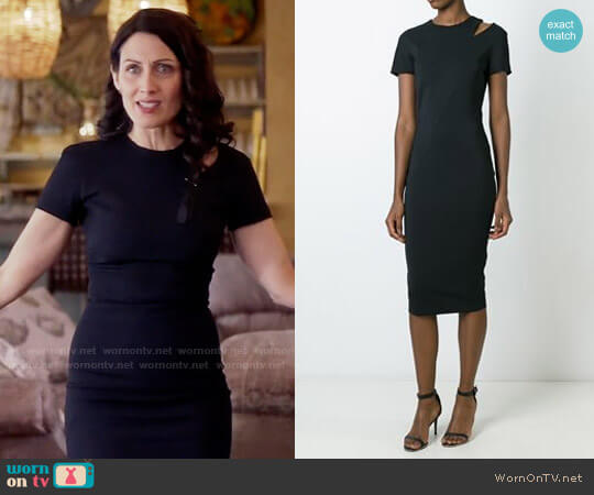 Victoria Beckham Shoulder Slit Fitted Dress worn by Abby McCarthy (Lisa Edelstein) on Girlfriends Guide to Divorce