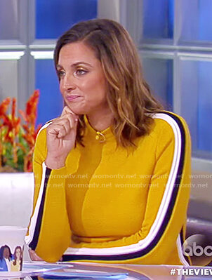 Paula's yellow striped sleeve sweater on The View