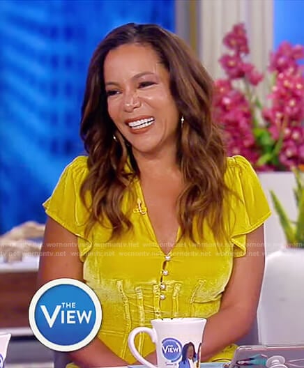 Sunny’s yellow velvet dress on The View