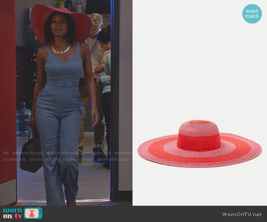 Zara Striped Floppy Hat worn by Mary Jane Paul (Gabrielle Union) on Being Mary Jane