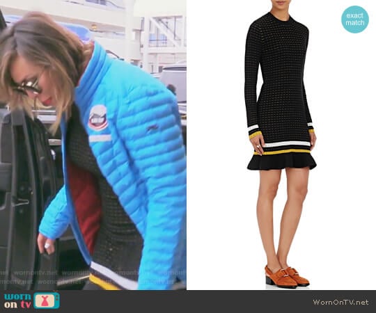 Striped Flutter-Hem Sweaterdress by 3.1 Phillip Lim worn by Kelly Dodd on The Real Housewives of Orange County