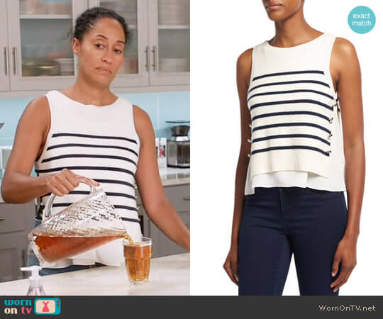 3.1 Phillip Lim Sailor Striped Tank W/ Silk Underlay worn by Rainbow Johnson (Tracee Ellis Ross) on Black-ish