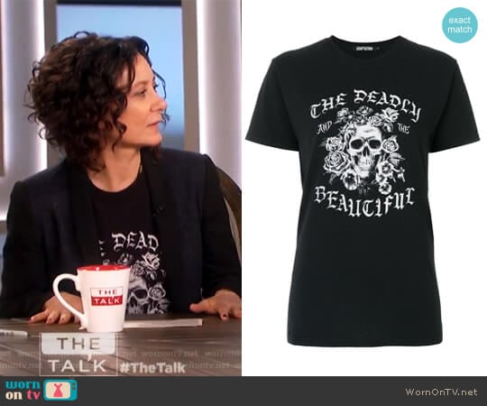 The Deadly and the Beautiful Jersey T-Shirt by Adaptation worn by Sara Gilbert on The Talk