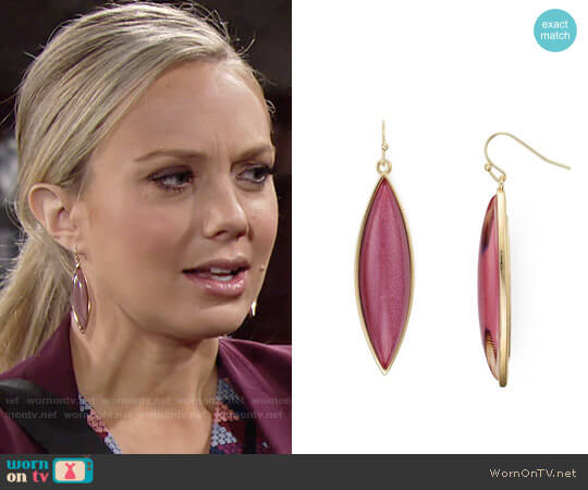 Aqua Brynnie Marquis Drop Earrings worn by Abby Newman (Melissa Ordway) on The Young and the Restless