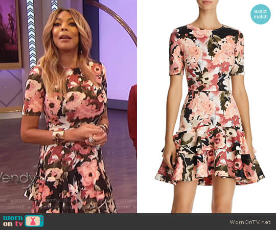 Floral Tiered-Hem Dress by Aqua worn by Wendy Williams on The Wendy Williams Show