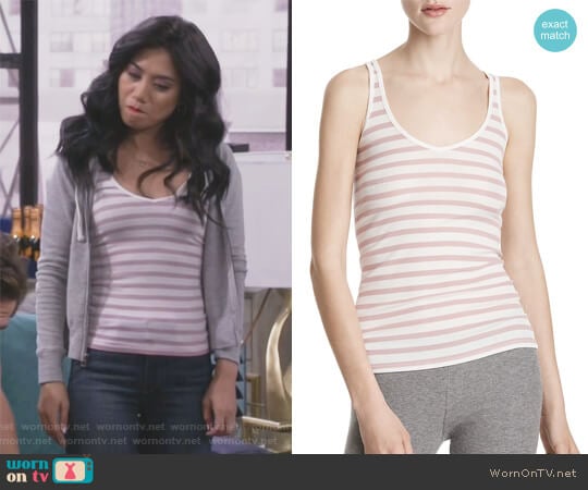 Striped Ribbed Modal Tank by Anthony Thomas Melillo worn by Eve Roberts (Liza Lapira) on 9JKL