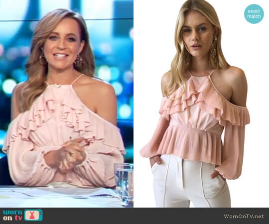 Keppel Pleat Top in Pearl by Acler worn by Carrie Bickmore on The Project