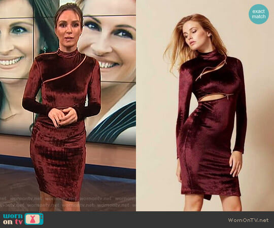 Ruth Velvet Zip Dress by Agent Provocateur worn by Catt Sadler on E! News