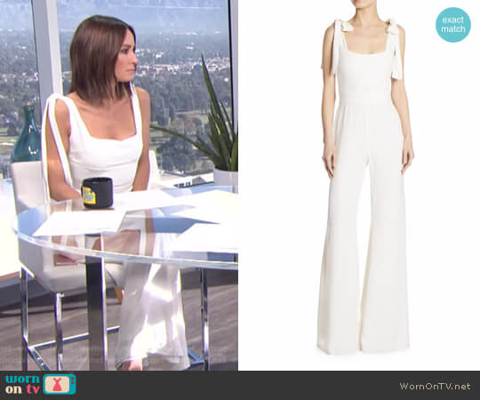 'Lincoln' Bow-Detail Microdot Jumpsuit by Alexis worn by Catt Sadler on E! News