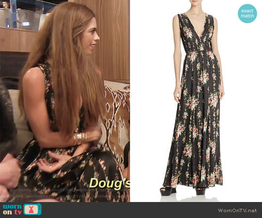 Ava Printed Silk Maxi Dress by Alice and Olivia worn by Lydia McLaughlin  on The Real Housewives of Orange County