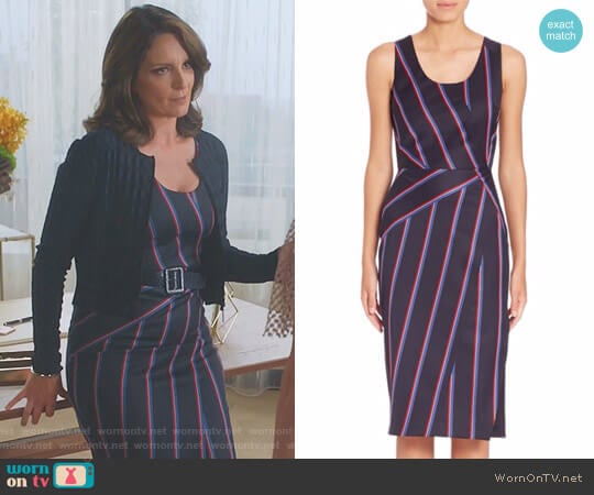 'Carole' Striped Dress by Altuzarra worn by Diana St. Tropez (Tina Fey) on Great News