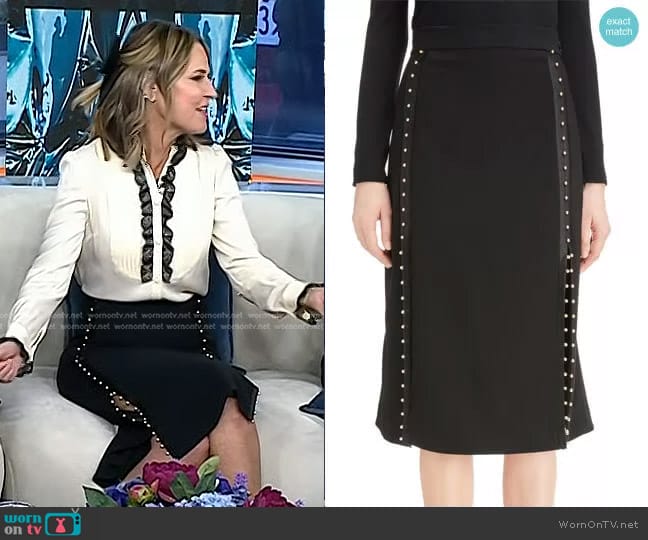 'Welkes' Grommet Detail Skirt by Altuzarra worn by Savannah Guthrie on Today