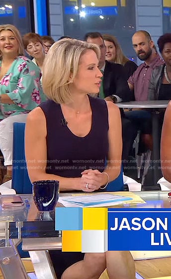 Amy’s black scoop neck dress on Good Morning America