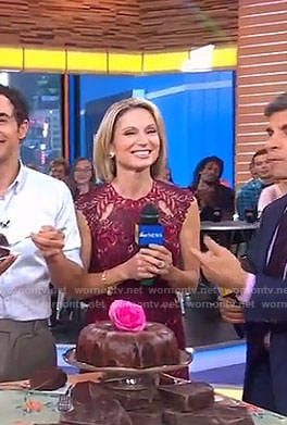 Amy’s burgundy lace dress on Good Morning America