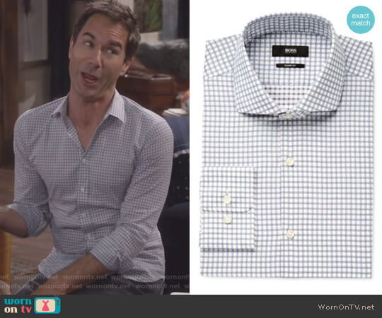 Sharp-Fit Multi Check Shirt by Hugo Boss worn by Will Truman (Eric McCormack) on Will & Grace
