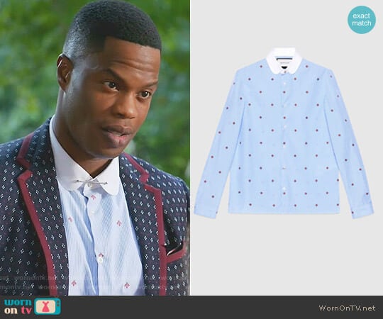 Bee Fil Coupé Cambridge Shirt by Gucci worn by Jeff Colby (Sam Adegoke) on Dynasty