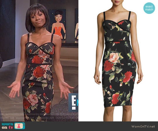 Black Halo Daria Dress in Petal Pusher worn by Zuri Hall on E! News