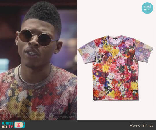 Floral Printed Mesh Top by Comme des Garcons worn by Hakeem Lyon (Bryshere Y. Gray) on Empire