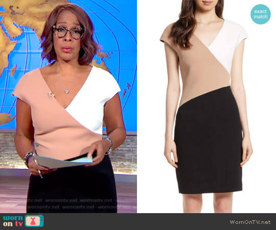 WornOnTV: Gayle’s colorblock v-neck dress on CBS This Morning | Gayle ...