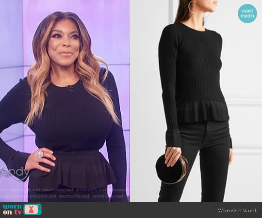 Ribbed-knit Peplum Sweater by Diane von Furstenberg worn by Wendy Williams on The Wendy Williams Show