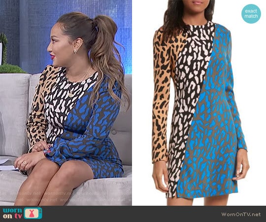 'Bias' Fitted Print Dress by Diane von Furstenberg worn by Adrienne Houghton on The Real