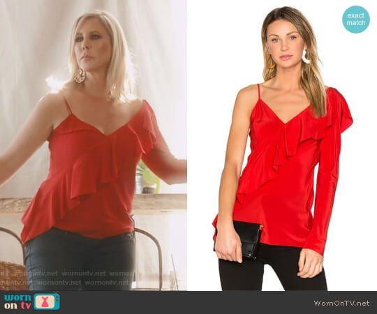 Ruffle Front Top by Diane von Furstenberg worn by Vicki Gunvalson on The Real Housewives of Orange County