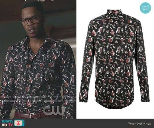 Musical Instrument Print Shirt by Dolce & Gabbana worn by Jeff Colby (Sam Adegoke) on Dynasty