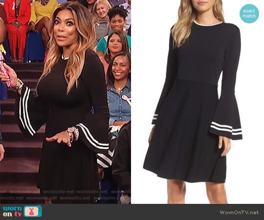 Bell Sleeve Fit & Flare Dress by Eliza J worn by Wendy Williams on The Wendy Williams Show