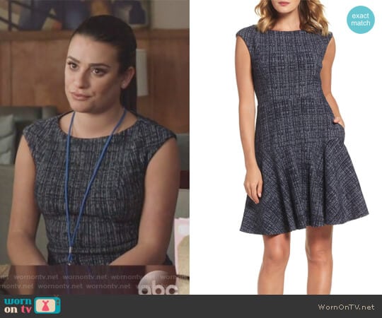 Tweed Fit & Flare Dress by Eliza J worn by Valentina Barella (Lea Michele) on The Mayor