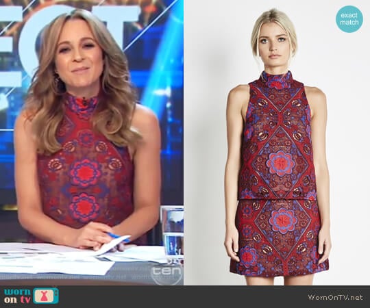 Renaissance Top by Elliatt Collective worn by Carrie Bickmore on The Project