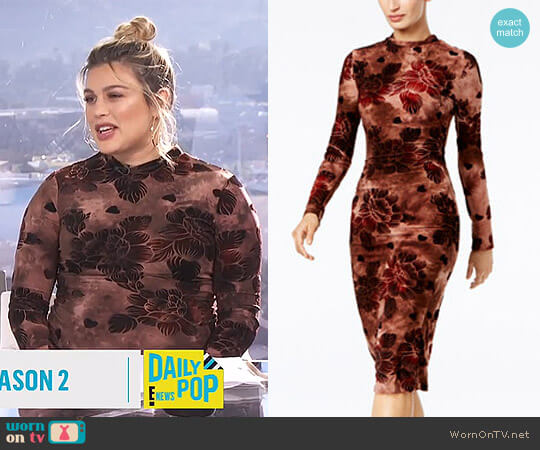 Velvet-Flocked Printed Midi Dress by Endless Rose worn by Carissa Loethen Culiner on E! News