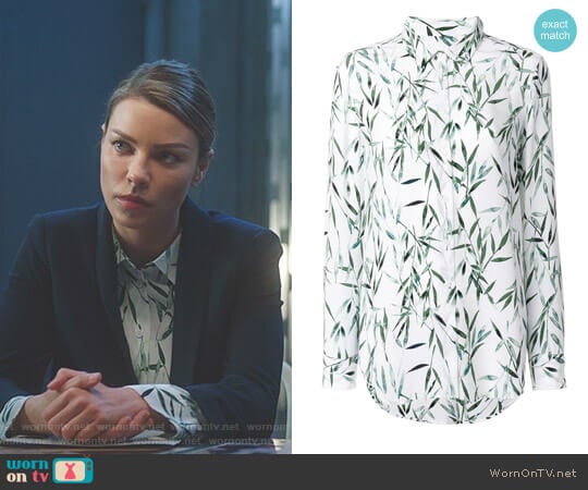 Bamboo Print Blouse by Equipment worn by Chloe Decker (Lauren German) on Lucifer