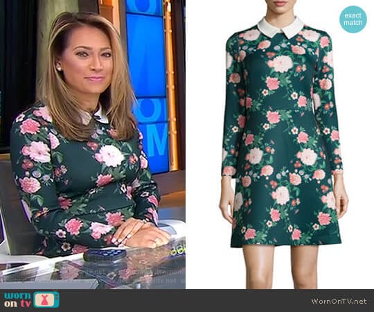 Mila Collared Floral-Print Cocktail Dress by Erin Fetherston worn by Ginger Zee on Good Morning America