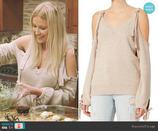 'Sia' Cold Shoulder Sweater by Exclusive For Intermix worn by Stephanie Hollman on The Real Housewives of Dallas