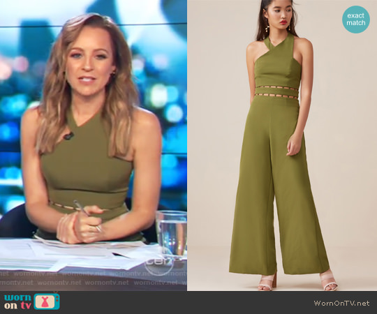 Solar Jumpsuit by Finders Keepers worn by Carrie Bickmore on The Project