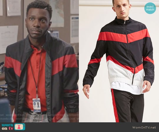 Colorblock Windbreaker Jacket by Forever 21 worn by Jermaine Leforge (Bernard David Jones) on The Mayor