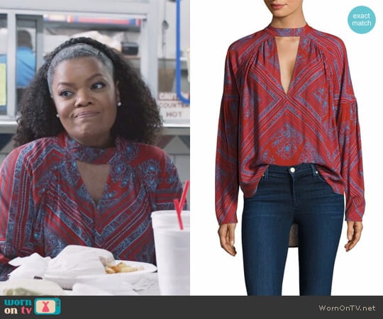 Patterned Choker Top by Free People worn by Dina Rose (Yvette Nicole Brown) on The Mayor