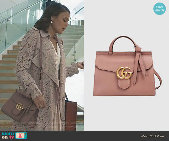 GG Marmont Top Handle Bag by Gucci worn by Cristal Flores (Nathalie Kelley) on Dynasty