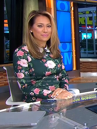 Ginger’s green floral collared dress on Good Morning America