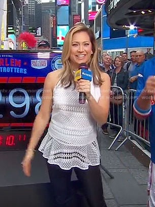 Ginger's white lace top on Good Morning America