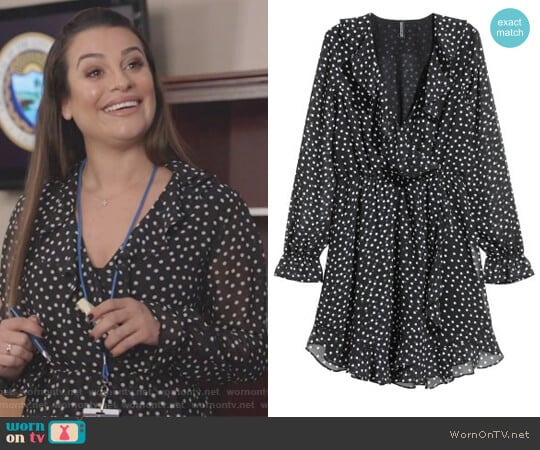 Wrap Dress by H&M worn by Valentina Barella (Lea Michele) on The Mayor