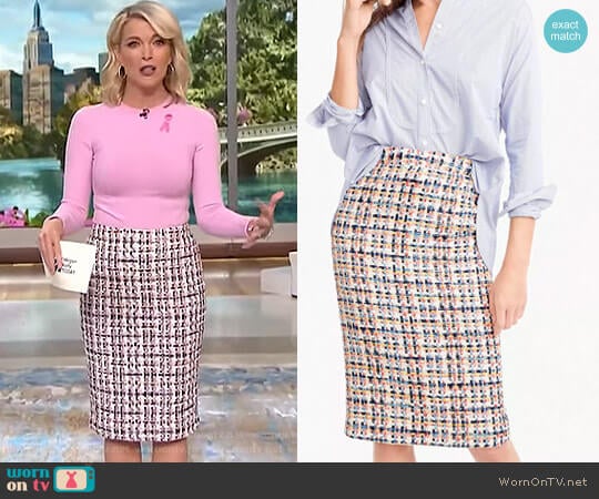 Pencil Skirt in French Tweed by J. Crew worn by Megyn Kelly on Today