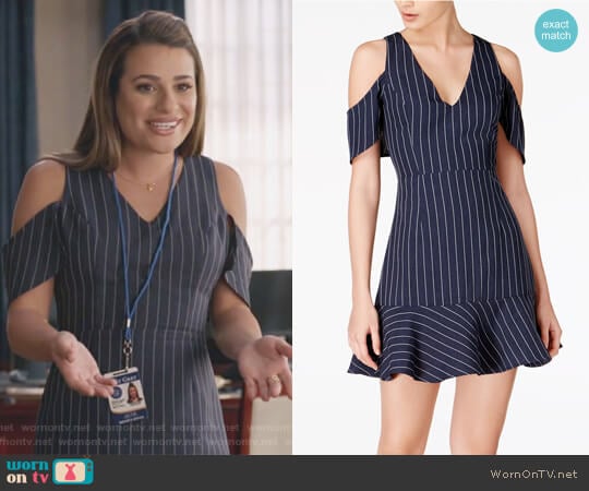 Cold-Shoulder Fit & Flare Dress by J.O.A worn by Valentina Barella (Lea Michele) on The Mayor