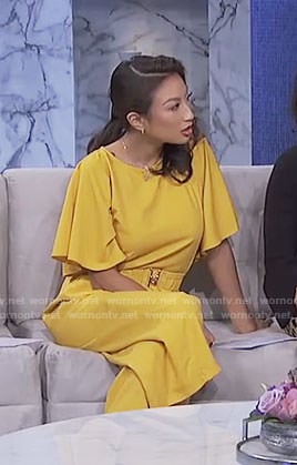 Jeannie's yellow jumpsuit with belt on The Real