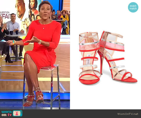 WornOnTV: Robin’s red tie waist dress on Good Morning America | Robin ...